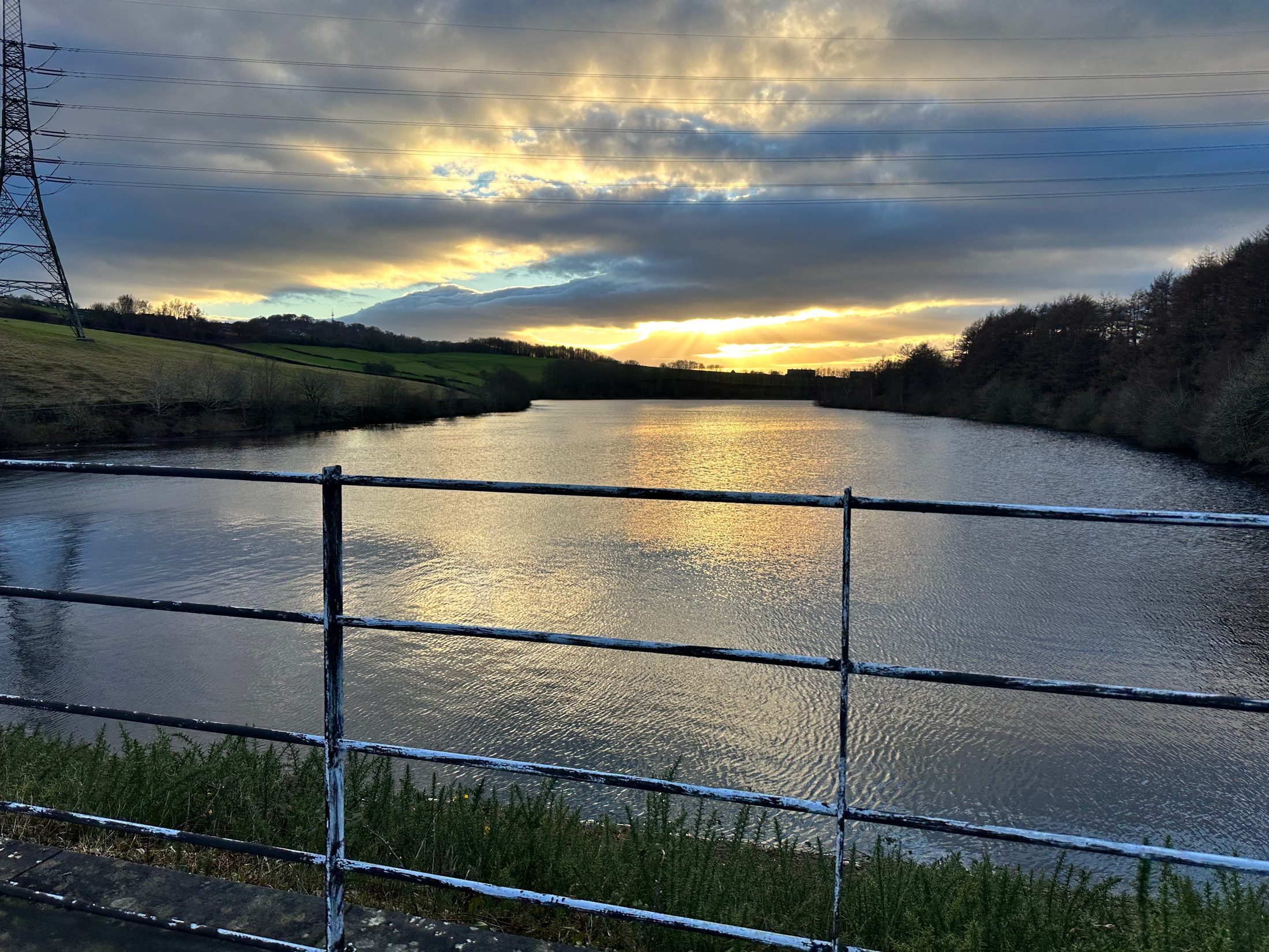 Glossopdale reservoir at sunset